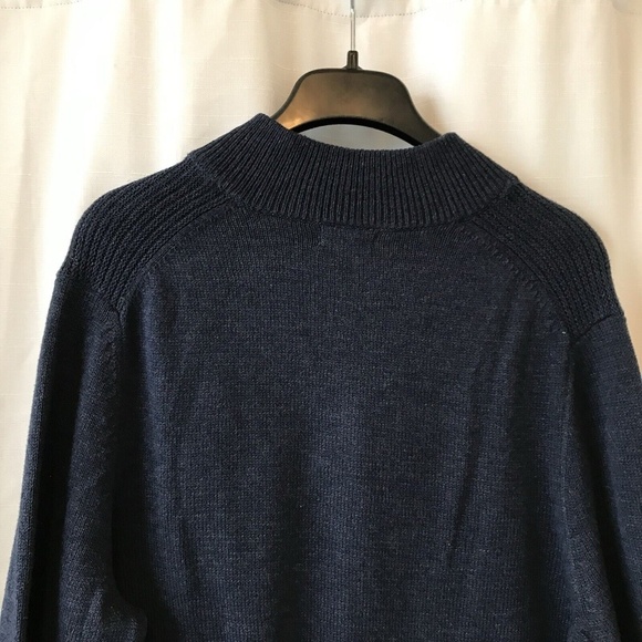Van Heusen 1/4 Zip Knit Sweater Men’s Size Large Blue Mock Neck - Picture 11 of 14